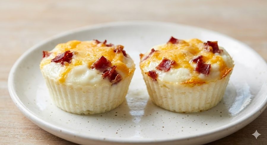 Magdalenas de Huevo al Vapor con Jamón y Cheddar