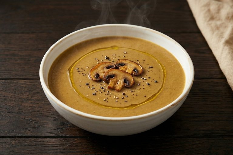 Crema de Champiñones con Patata y Quesito Fundido