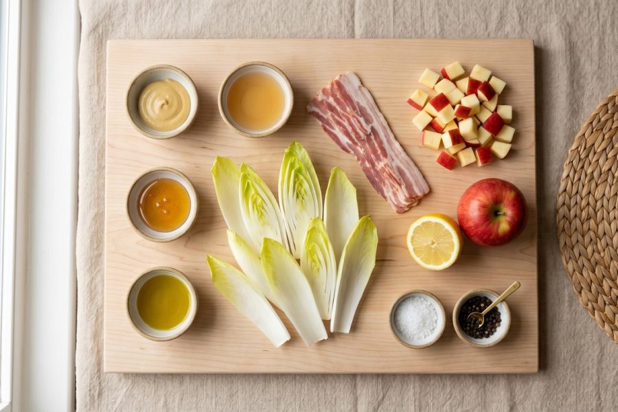 Ensalada de Endivia Crujiente con Bacon Tostado y Vinagreta Suave