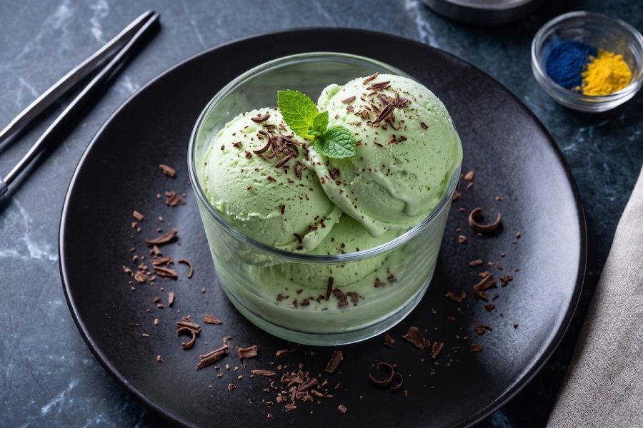 Helado Cremoso de Menta Fresca con Crema de Queso