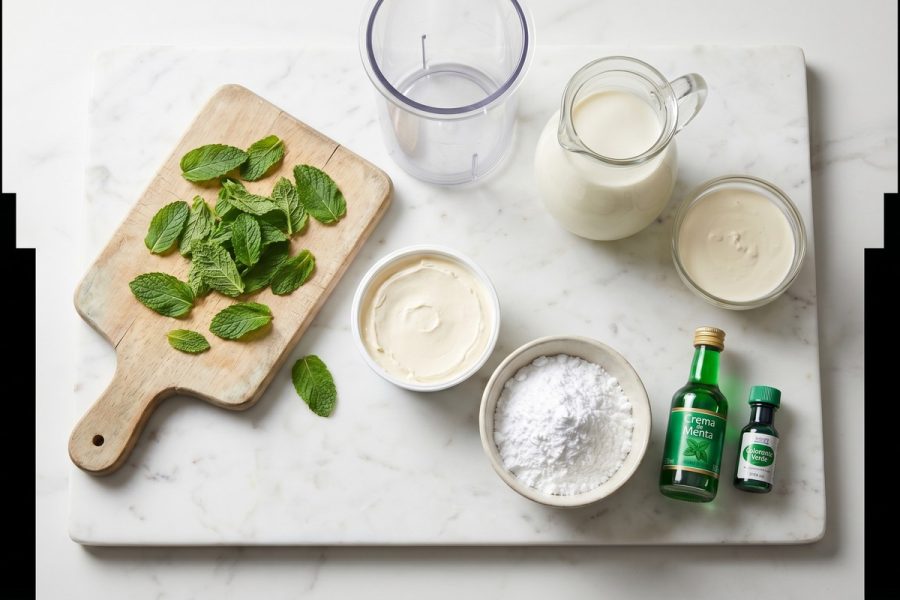 Helado Cremoso de Menta Fresca con Crema de Queso