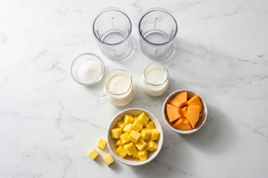 Helado Ligero de Piña y Melón con Nata al 15%