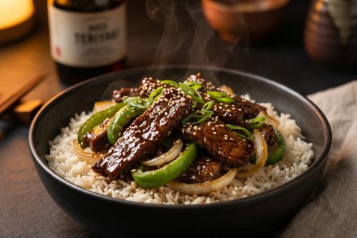 Ternera Salteada al Estilo Oriental con Arroz Aromático